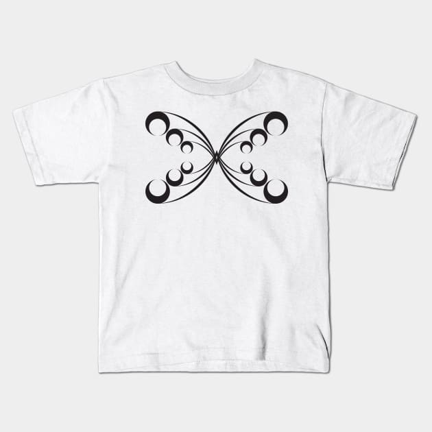 Mystic Butterfly - black Kids T-Shirt by MysticWings